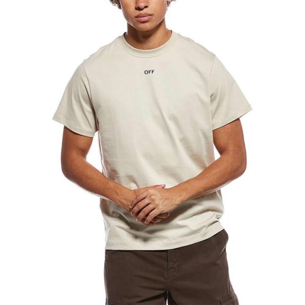 Off-White™ Mens  Skate Fit Stamp Logo Jersey T-Shirt, Grey
